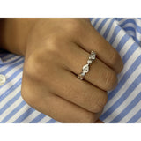 Diamond Half Eternity Band 0.79 Carat White Gold 14K