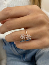 Diamond Wrap Ring 0.63 Carat Rose Gold 14K