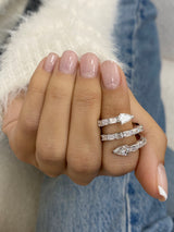 Diamond Wrap Ring 2.46 Carat White Gold 14K
