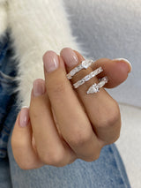 Diamond Wrap Ring 2.46 Carat White Gold 14K