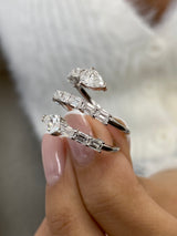 Diamond Wrap Ring 2.46 Carat White Gold 14K