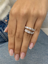 Diamond Wrap Ring 3.50 Carat White Gold 14K