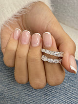 Diamond Wrap Ring 3.50 Carat White Gold 14K