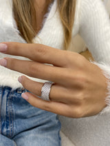 Diamond Dome Ring 1.26 Carat White Gold 14K