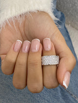 Diamond Dome Ring 1.26 Carat White Gold 14K