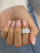Diamond Dome Ring 1.26 Carat White Gold 14K
