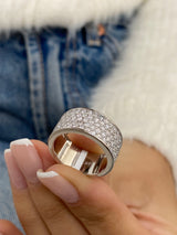 Diamond Dome Ring 1.26 Carat White Gold 14K