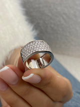 Diamond Dome Ring 1.26 Carat White Gold 14K