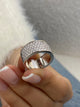 Diamond Dome Ring 1.26 Carat White Gold 14K