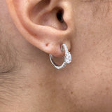 Diamond Hoop Earrings 1 ct White Gold