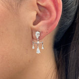 Diamond Chandelier Earrings 2.2 ct White Gold