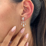 Diamond Chandelier Earrings 2.2 ct White Gold