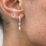 Diamond Dangle Earrings 0.6 ct White Gold