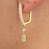Diamond Dangle Earrings 1.3 ct Yellow Gold