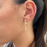 Diamond Dangle Earrings 1.2 ct Yellow Gold