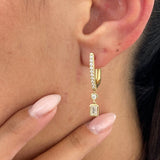 Diamond Dangle Earrings 1.2 ct Yellow Gold