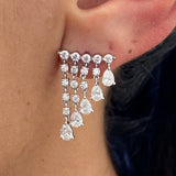 Diamond Chandelier Earrings 2.3 ct White Gold