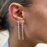 Diamond Drop Earrings 4.2 ct White Gold