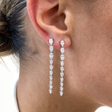 Diamond Drop Earrings 4.2 ct White Gold