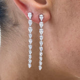 Diamond Drop Earrings 4.2 ct White Gold