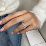Diamond Eternity Ring 6.31 Carat White Gold 14K
