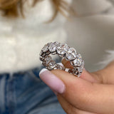 Diamond Eternity Ring 8.58 Carat White Gold 14K