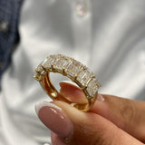 Diamond Half Eternity Ring 3.91 Carat Yellow Gold 14K