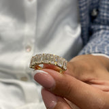 Diamond Half Eternity Ring 3.91 Carat Yellow Gold 14K