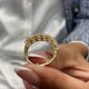 Diamond Half Eternity Ring 3.91 Carat Yellow Gold 14K