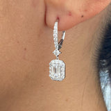 Diamond Dangle Earrings 2.4 ct White Gold