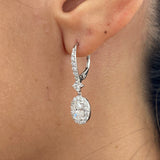 Diamond Dangle Earrings 2.2 ct White Gold