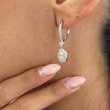 Diamond Dangle Earrings 2.2 ct White Gold