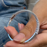 Diamond Bangle Bracelet 3.2 ct White Gold