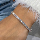 Diamond Bangle Bracelet 3.8 ct White Gold