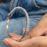 Diamond Bangle Bracelet 3.2 ct White Gold