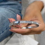 Diamond Bangle Bracelet 3.2 ct White Gold