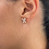 Diamond Stud Earrings 1.8 ct Rose Gold
