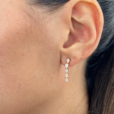 Diamond Drop Earrings 0.8 ct Rose Gold