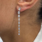 Diamond Drop Earrings 3.1 ct White Gold