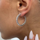 Diamond Hoop Earrings 3.3 ct White Gold