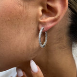 Diamond Hoop Earrings 3.2 ct White Gold