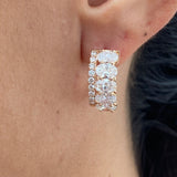 Diamond Hoop Earrings 3.7 ct Rose Gold