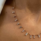 Diamond Chain Necklace 2.2 ct Rose Gold
