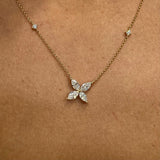Diamond Pendant Necklace 1.1 ct Yellow Gold