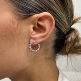 Diamond Hoop Earrings 1.7 ct White Gold