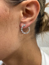 Diamond Hoop Earrings 1.7 ct White Gold