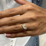 Toi-et Moi Ring 1.4 ct TCW , Solid Gold 14k