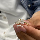 Toi-et Moi Ring 1.4 ct TCW , Solid Gold 14k
