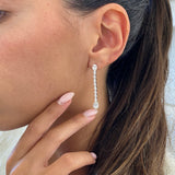 Diamond Drop Earrings 3.9 ct White Gold
