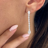 Diamond Drop Earrings 3.9 ct White Gold